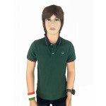 VAN MARLEE Men's Pure Cotton Half Sleeves Regular Fit Plain Solid Premium Polo Collar T-Shirt -Green