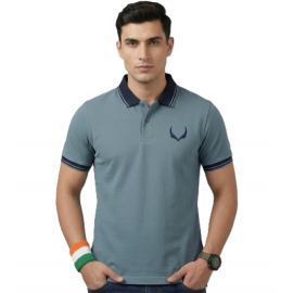 VAN MARLEE - Light Green Men's Pure Cotton Half Sleeves Regular Fit Plain Solid Premium Polo Collar T-Shirt