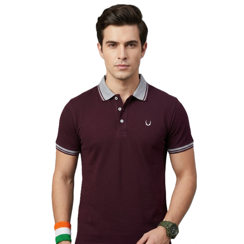 VAN MARLEE Men's 100% Cotton Polo T-Shirt – Maroon