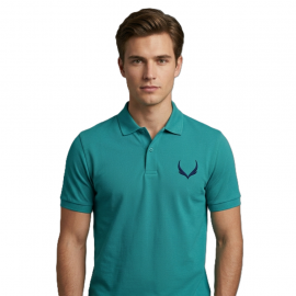 VAN MARLEE - Mint Green Men's Pure Cotton Half Sleeves Regular Fit Plain Solid Premium Polo Collar T-Shirt