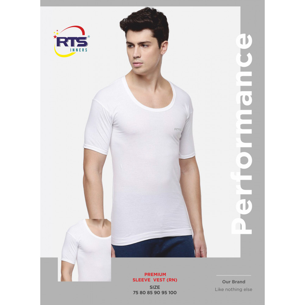 RTS Premium Sleeve  Vest (RN)-White Color -(Minimum Order 5 Pcs Pack)