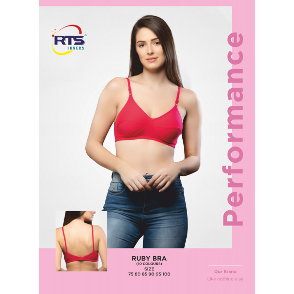 RTS-Ruby Cotton Non-Padded Regular Bra (Minimum Order 5 Pcs Pack)