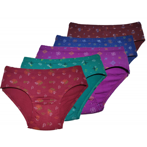 RTS Poppy Printed Panties Inner Elastic (Minimum Order 5 Pcs Pack)