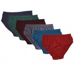Blesso-Women's Cotton Hipster Inner Elastic Dark Color Plain Panties-6 Color Set (Pack of 12)