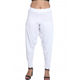  Cotton Drops - Women's Patiala (Cotton With Lycra)- White color- Pack Of 1