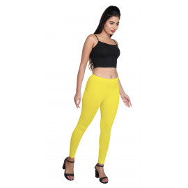 Cotton Drops - Leggings For Women & Girls (Cotton With Lycra) Yellow Color - Pack Of 1