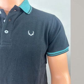 VAN MARLEE Men’s Pure Cotton Half Sleeves Regular Fit Plain Solid Premium Polo Collar T-Shirt-Black