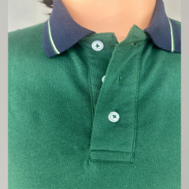 Van Marlee Men's Pure Cotton Half Sleeves Regular Fit Plain Solid Premium Polo Collar T-Shirt 