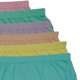 Blesso-Women's Cotton Hipster Plain Panties Inner Elastic-Light Colors (Pack Of 6) Yellow, Sandal, Light Green, Light Blue, Light Rose, Light Purple