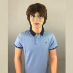 VAN MARLEE Men's Pure Cotton Half Sleeves Regular Fit Plain Solid Premium Polo Collar T-Shirt - LT Blue