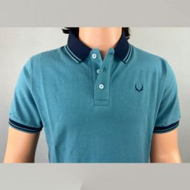 VAN MARLEE Men's Pure Cotton Half Sleeves Regular Fit Plain Solid Premium Polo Collar T-Shirt - Light Green