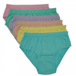 Blesso-Women's Cotton Hipster Plain Panties Inner Elastic-Light Colors (Pack Of 6) Yellow, Sandal, Light Green, Light Blue, Light Rose, Light Purple