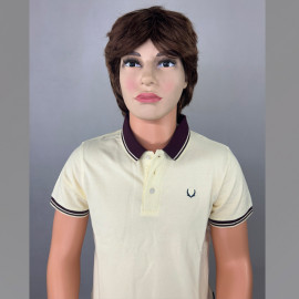 VAN MARLEE Men's Pure Cotton Half Sleeves Regular Fit Plain Solid Premium Polo Collar T-Shirt- Ivory