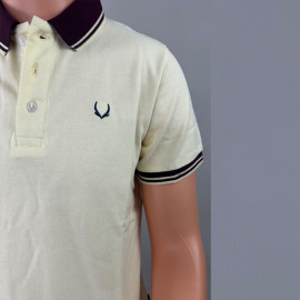 VAN MARLEE Men's Pure Cotton Half Sleeves Regular Fit Plain Solid Premium Polo Collar T-Shirt- Ivory