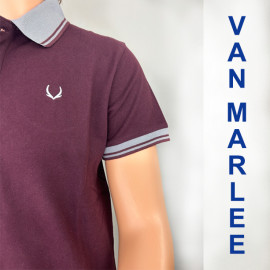 VAN MARLEE Men's Pure Cotton Half Sleeves Regular Fit Plain Solid Premium Polo Collar T-Shirt - Marron