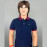 VAN MARLEE Men's Pure Cotton Half Sleeves Regular Fit Plain Solid Premium Polo Collar T-Shirt - Navy